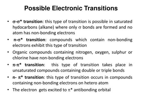 types of electronic transitions ppt|Part 2.9: Electronic Transitions .